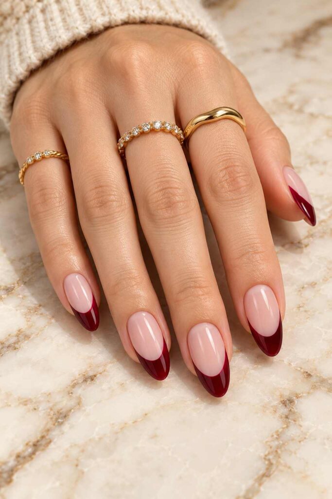 Burgundy French Tips