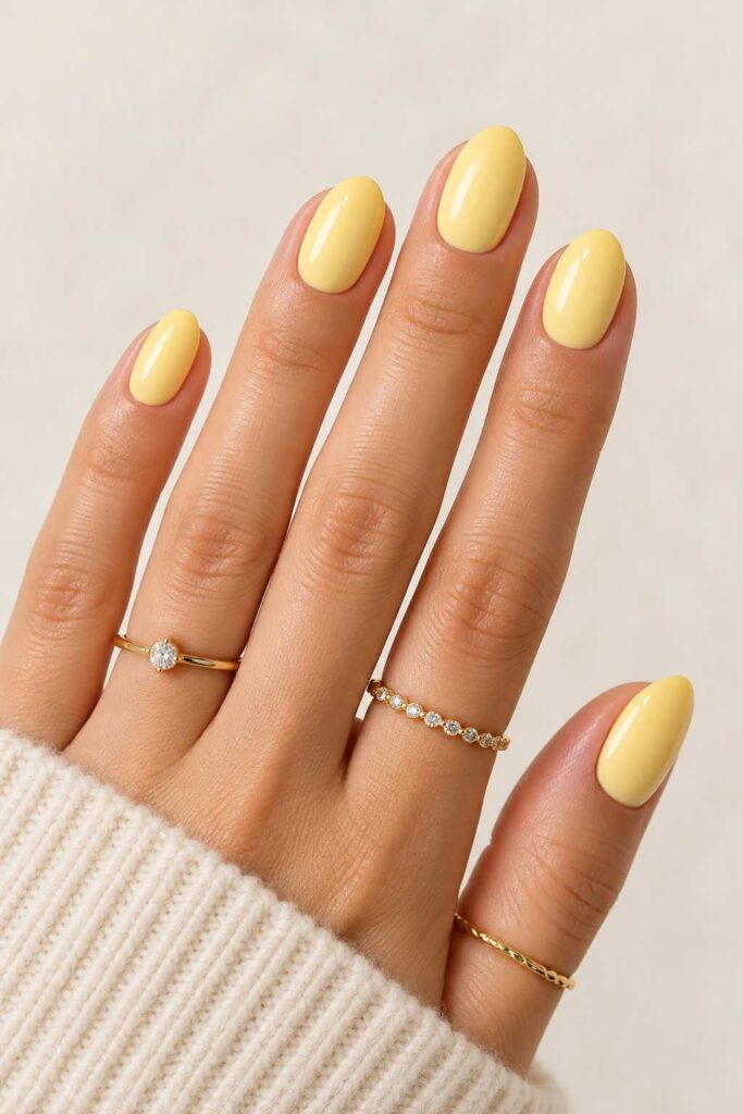Butter Yellow Gel Nails