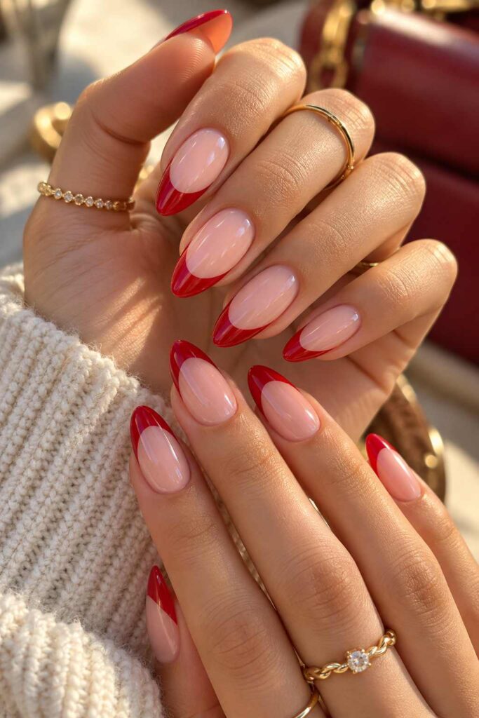 Cherry Red French Tips