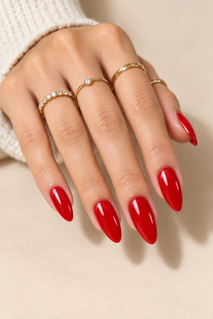 Cherry Red Gel Nails