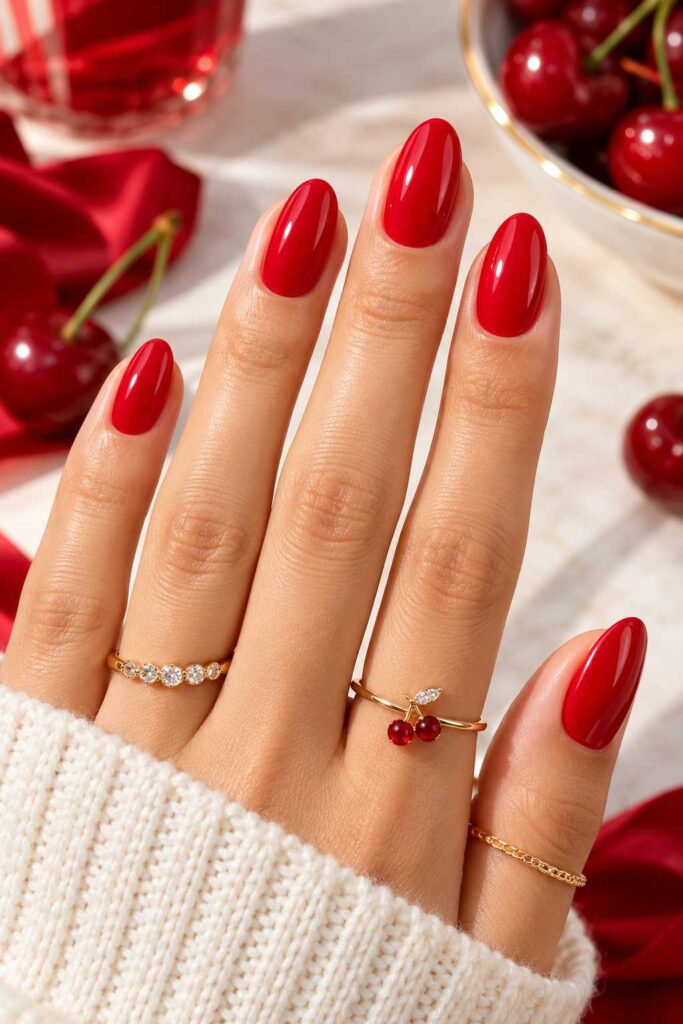 Cherry Red Nails
