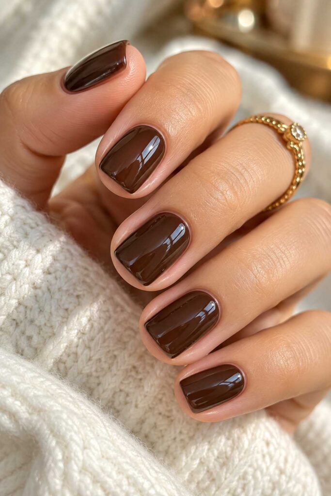Chocolate Brown Nails