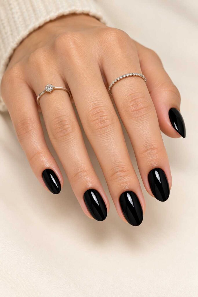 Classic Glossy Black Nails