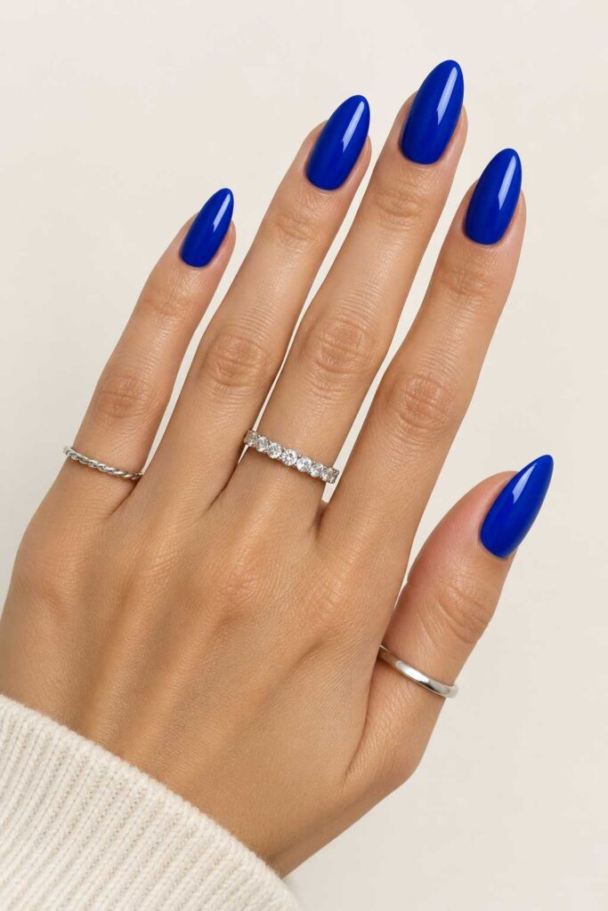 Classic Glossy Blue Nails