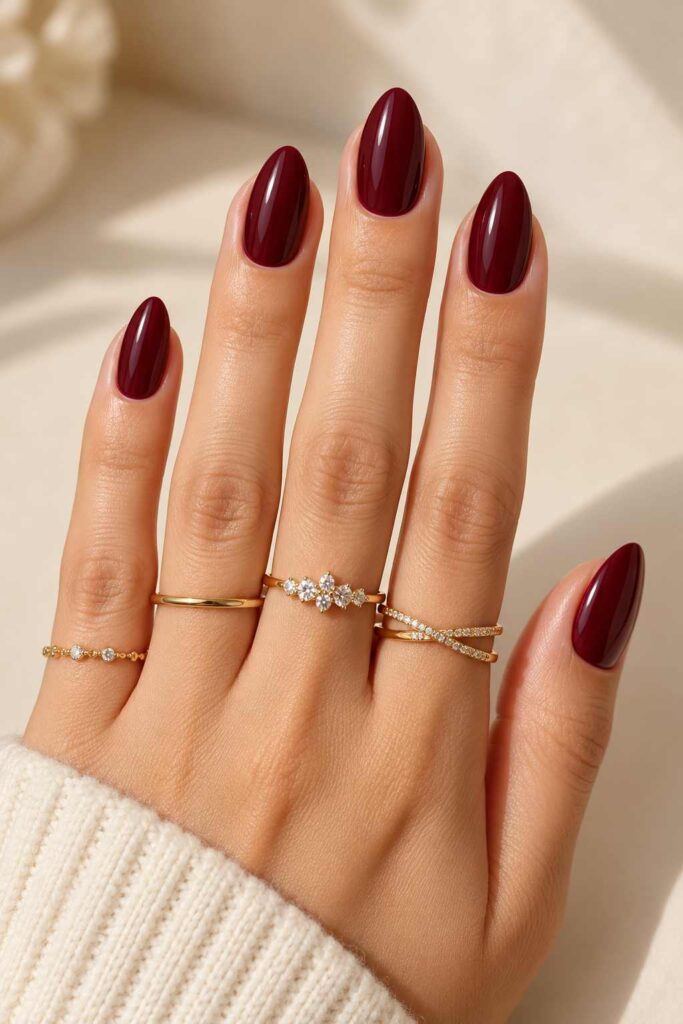 Classy Burgundy Nails
