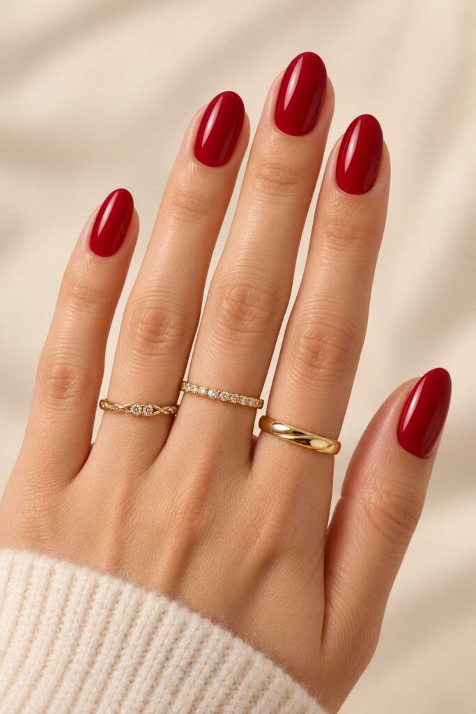 Classy Red Nails