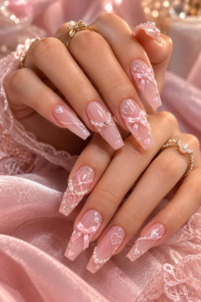 Coquette Coffin Nails