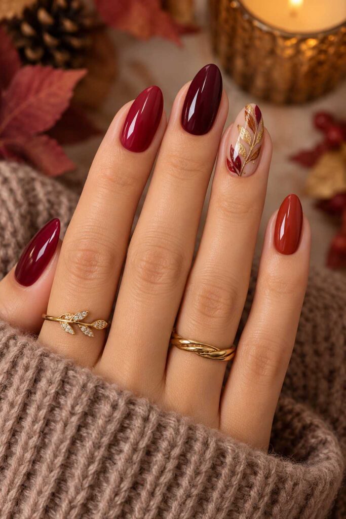 Fall Red Nails