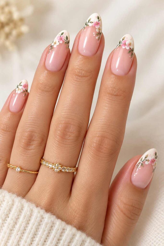 Floral French Tips