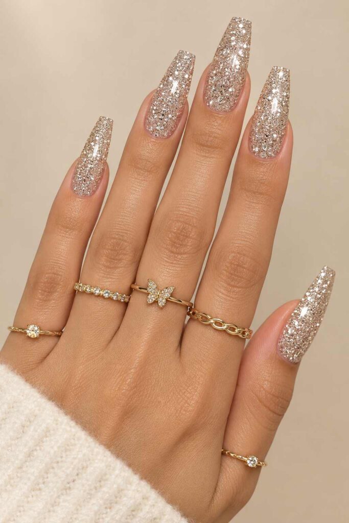 Glitter Acrylic Nails