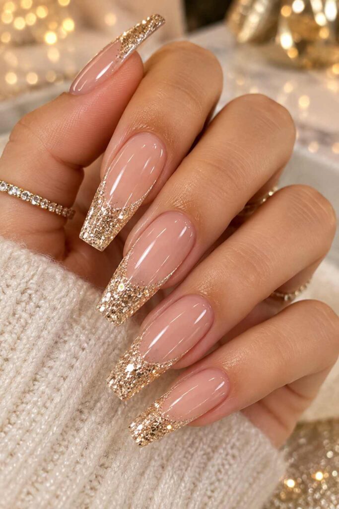 Glitter Coffin Nails