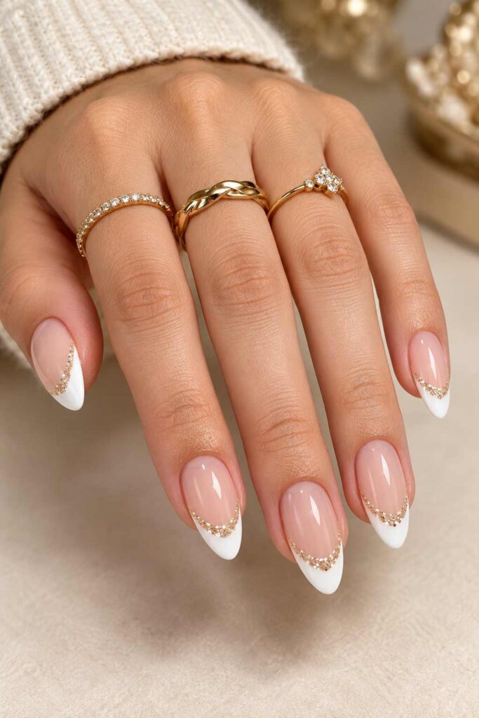 Glitter Outline French Tips