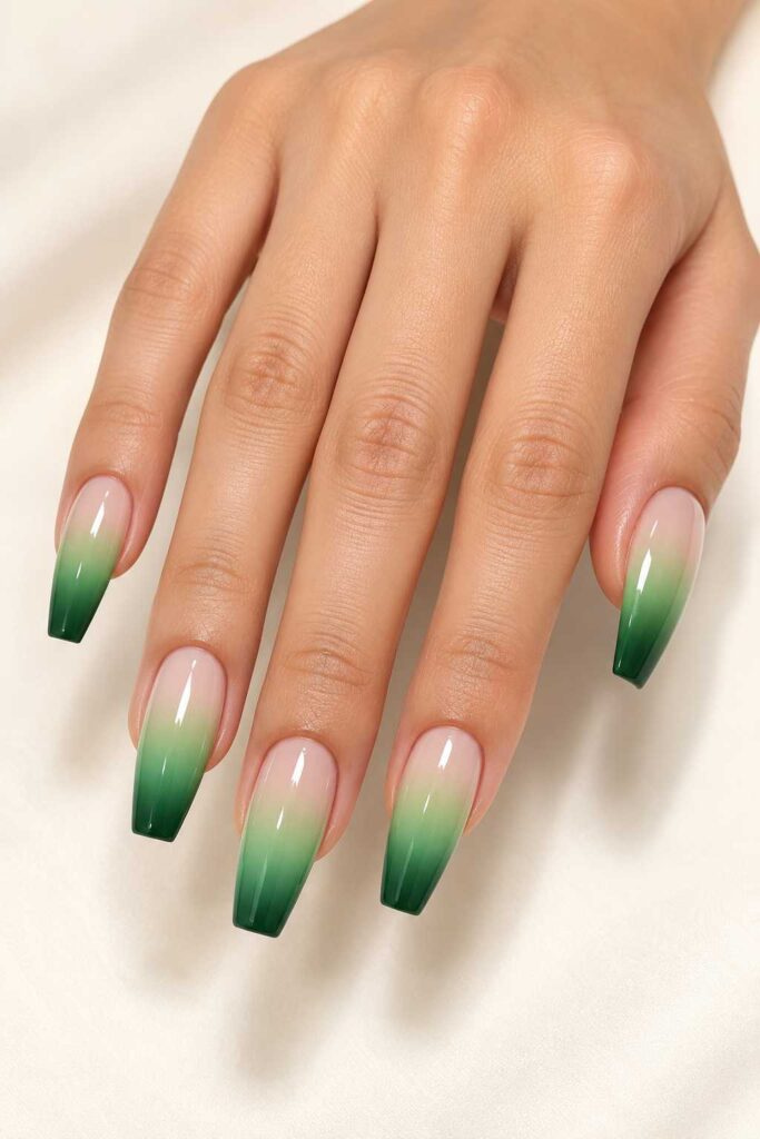 Green Ombre Nails