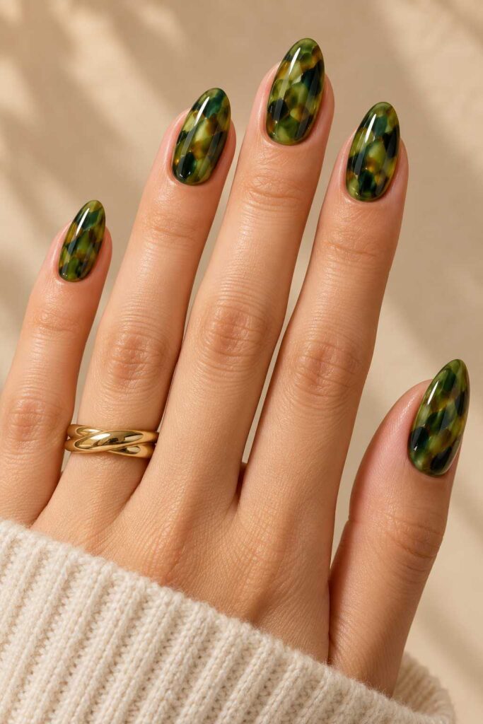 Green Tortoiseshell Nails