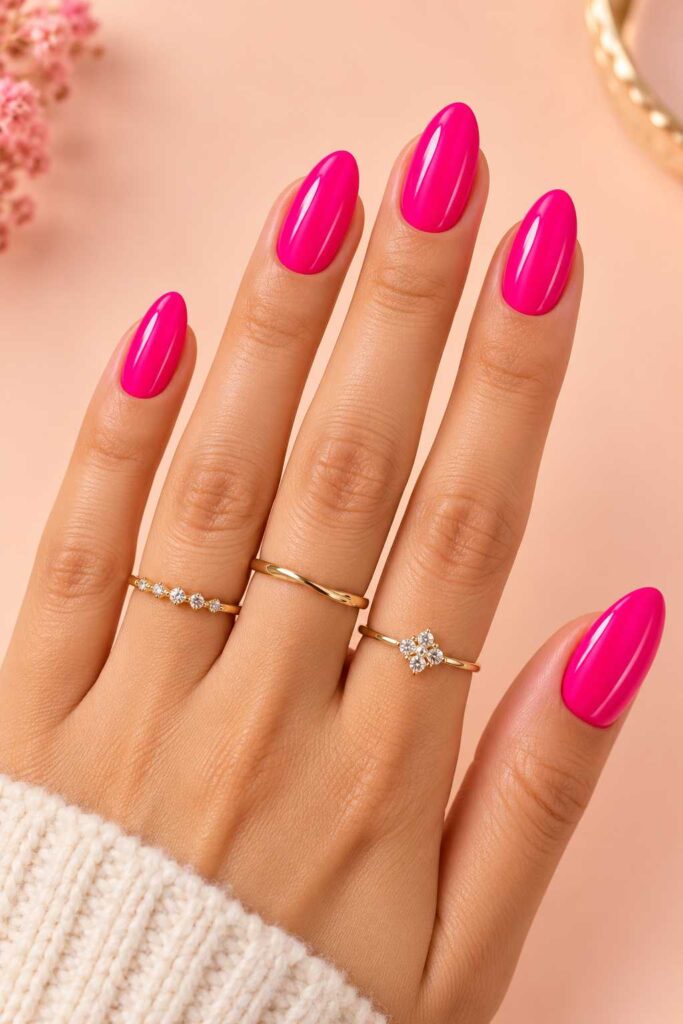 Hot Pink Nails