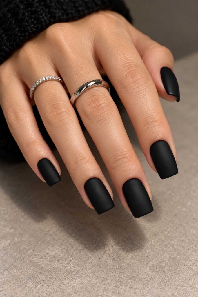 Matte Black Nails
