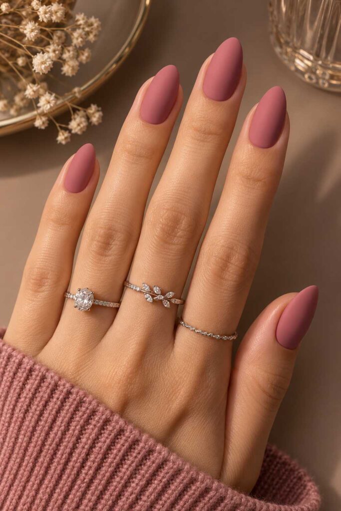 Matte Pink Nails