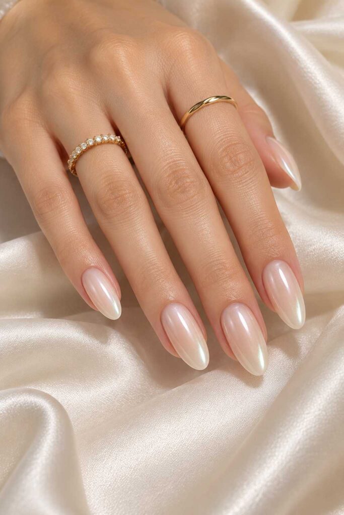 Milky Nude Chrome Nails