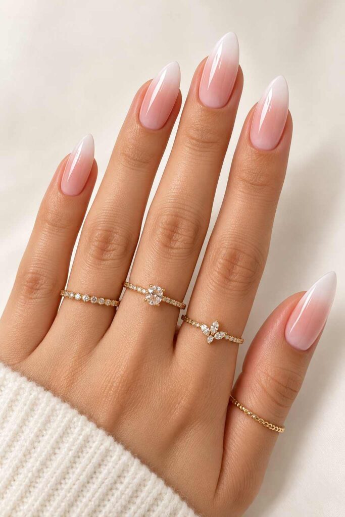 Milky Ombré Acrylic Nails
