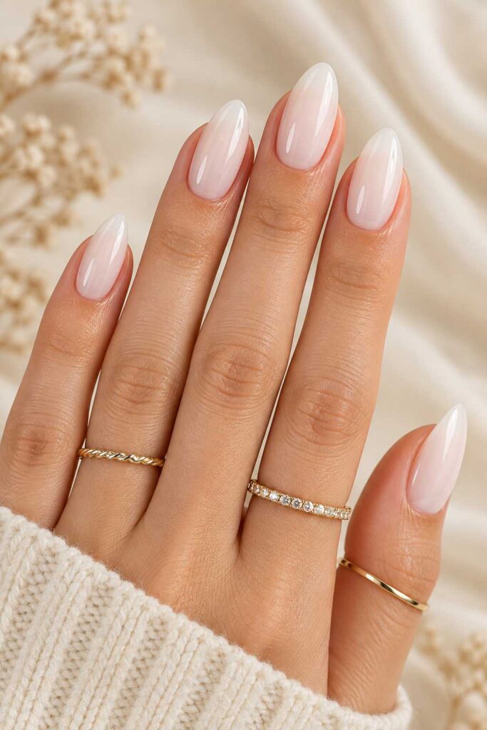 Milky White Gel Nails