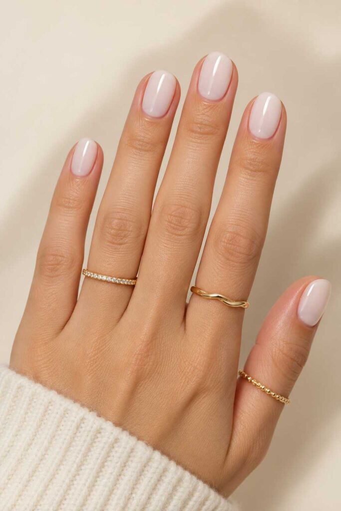 Milky White Nails