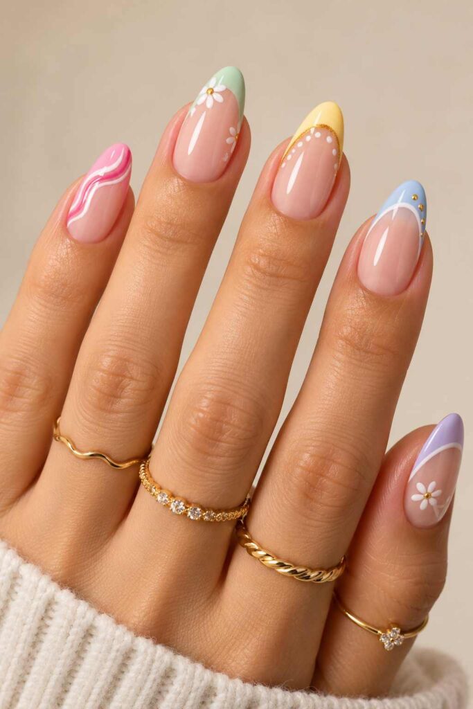 Mismatched French Tips