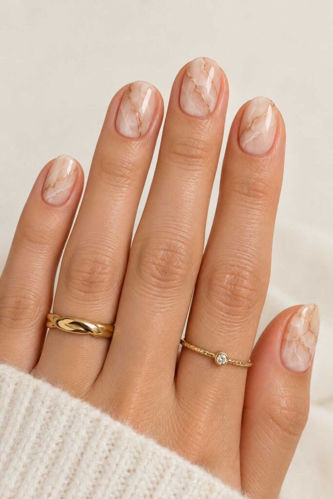 Natural Marble Nails