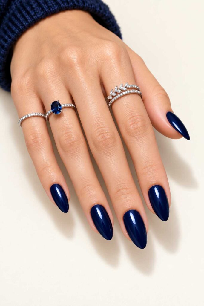 Navy Blue Nails