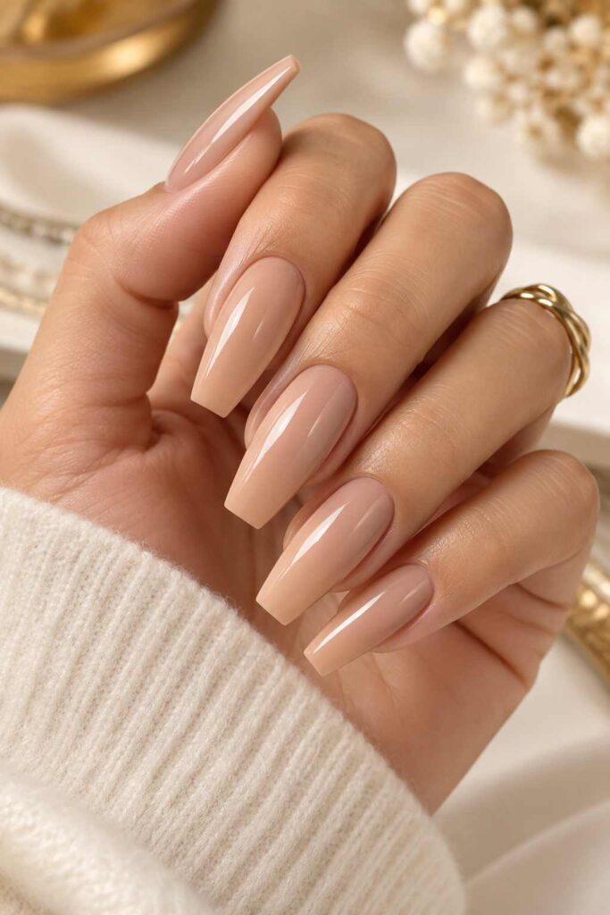Nude Coffin Nails