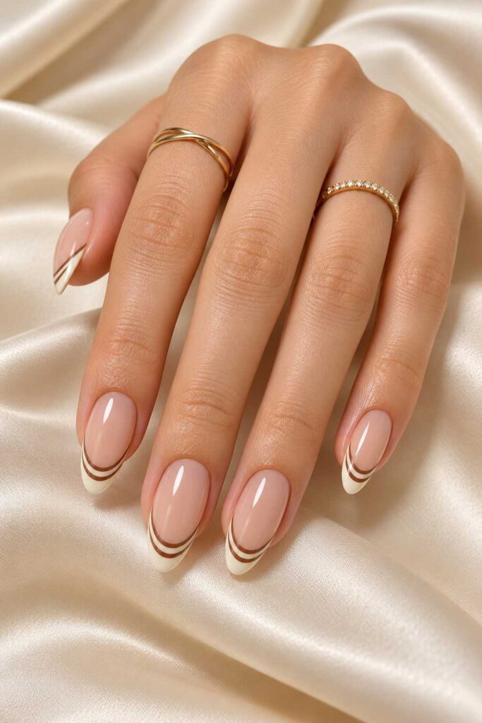 Nude Double French Tips