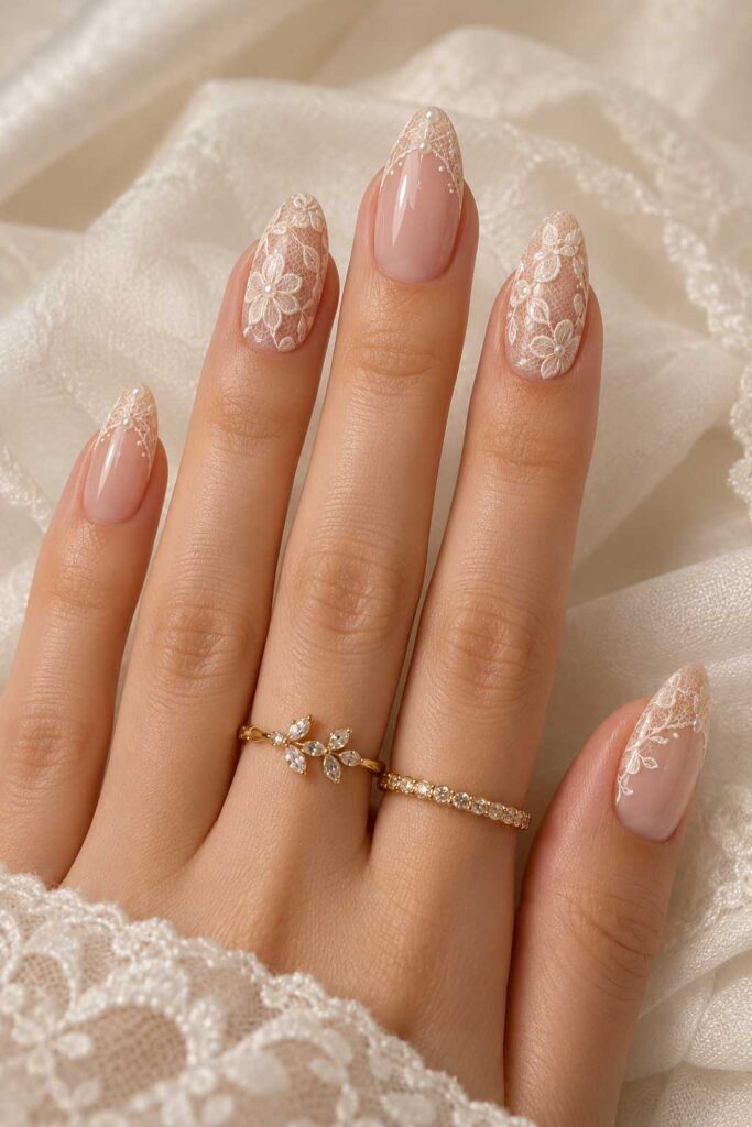 Nude Lace Nails