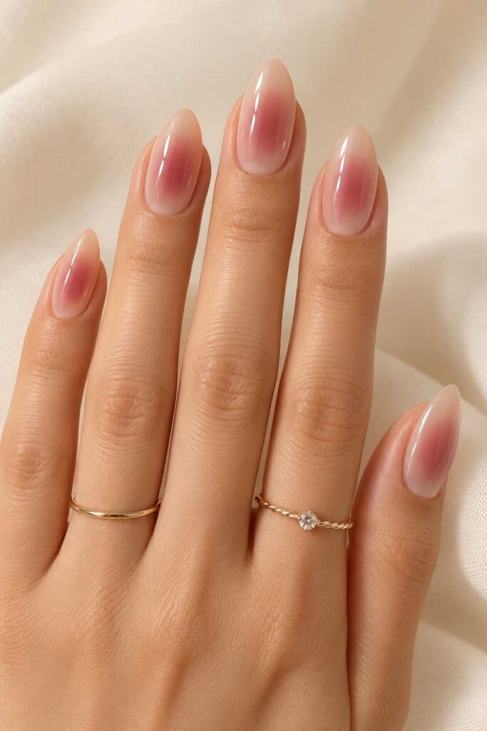 Nude Pink Aura Nails