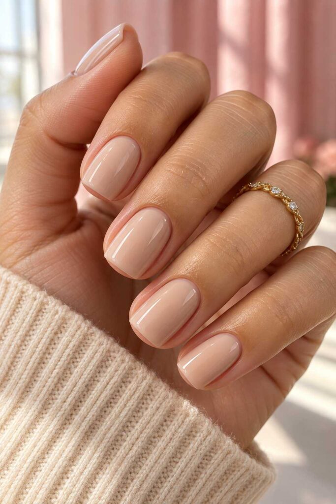 Nude Square Nails