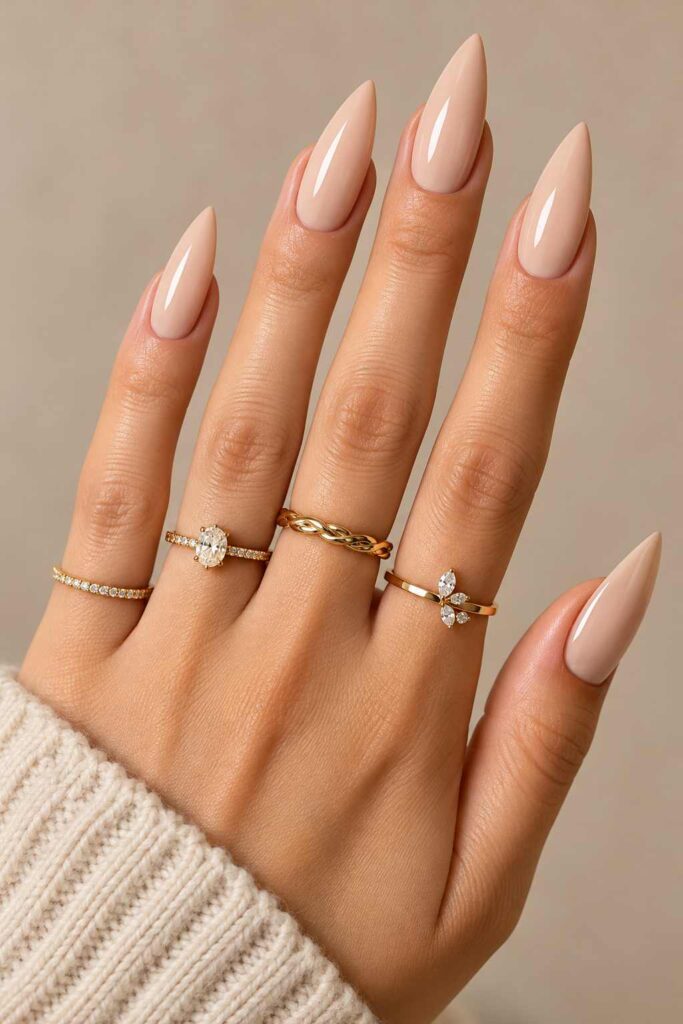 Nude Stiletto Nails