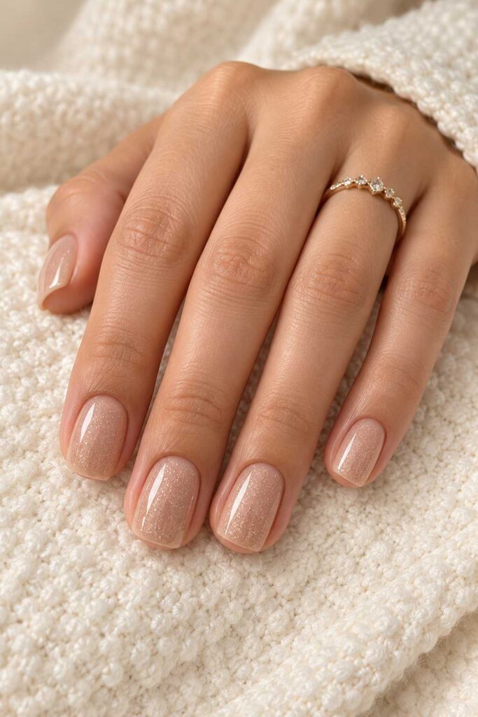 Nude Sugar Shimmer Nails