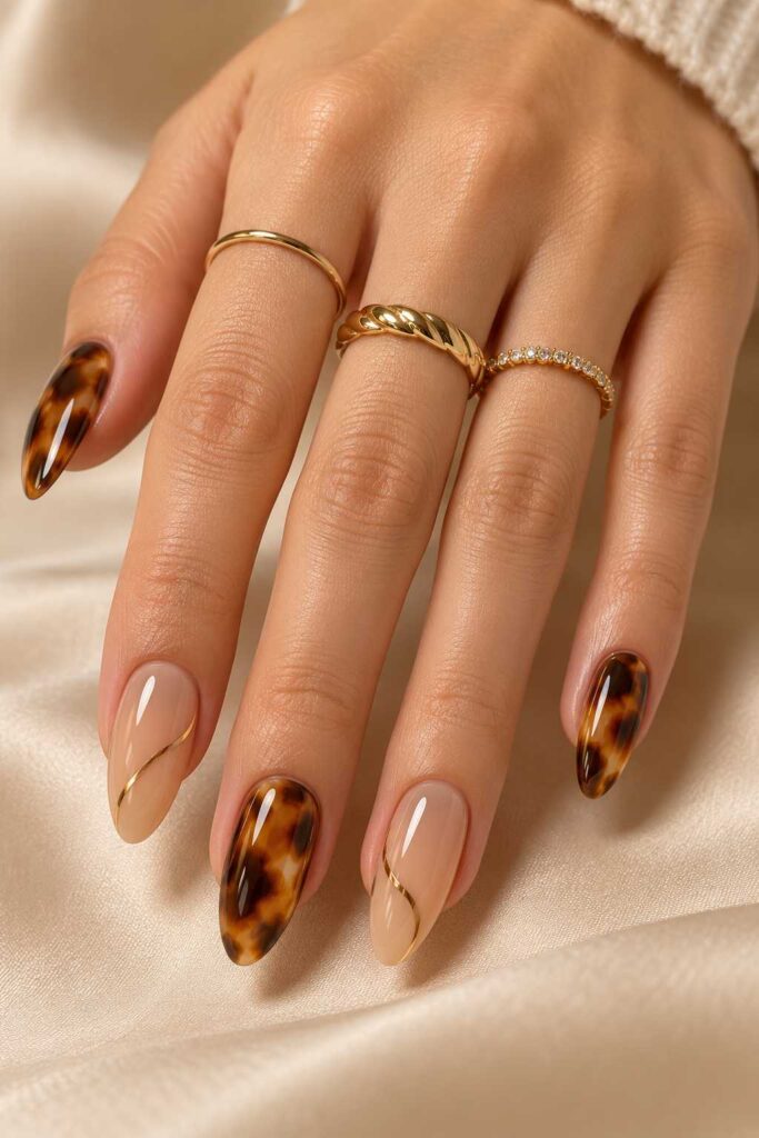 Nude Tortoiseshell Nails