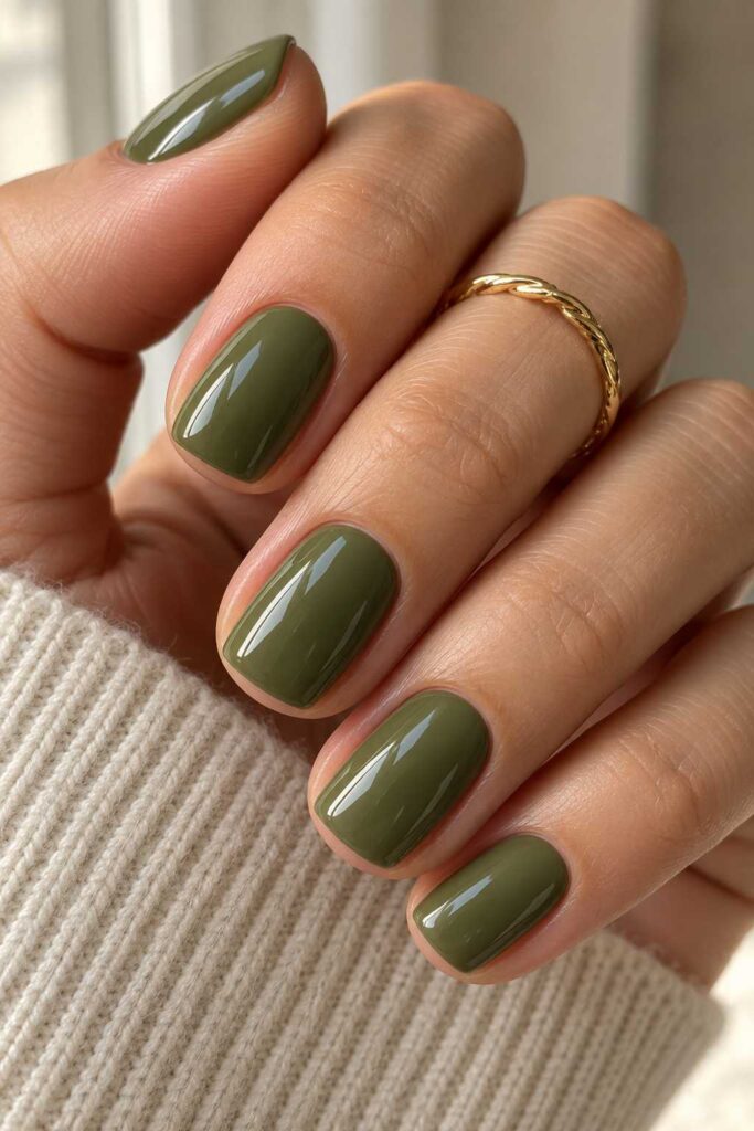 Olive Green Nails