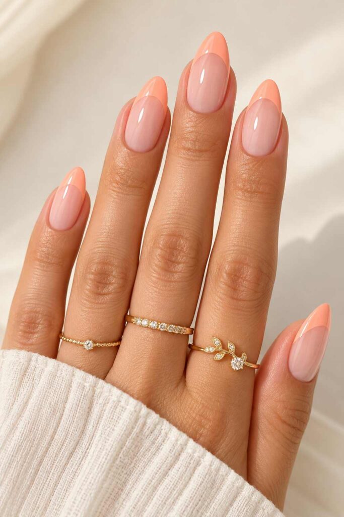 Peach French Tips