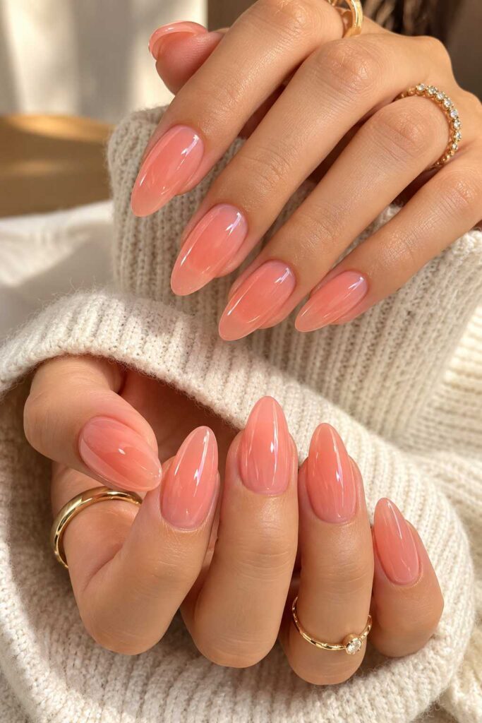 Peach Jelly Nails