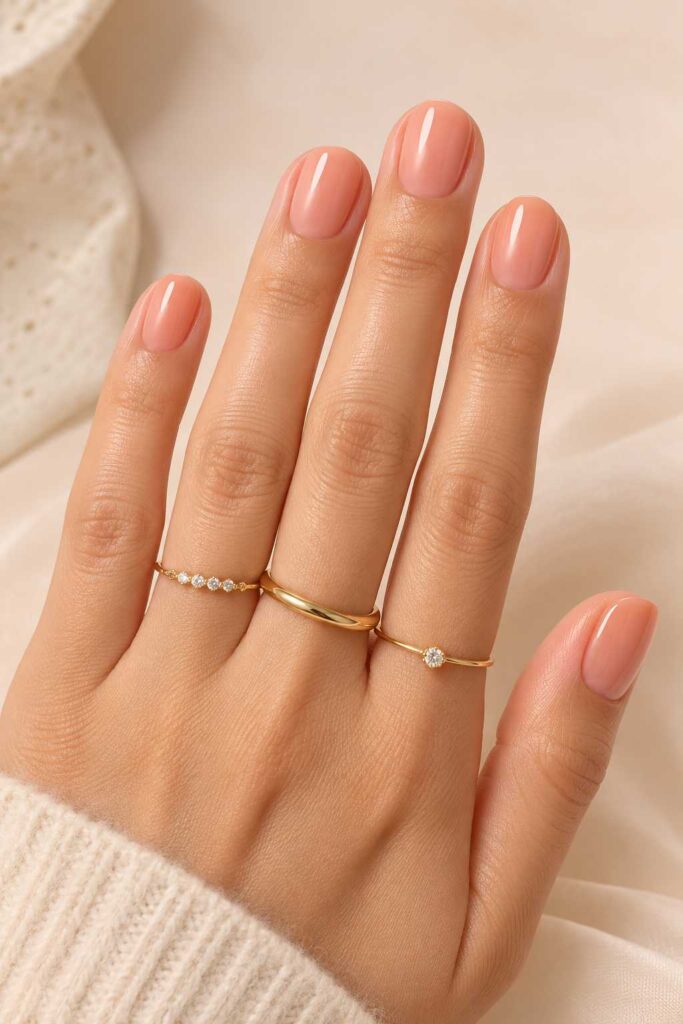 Peachy Nude Nails