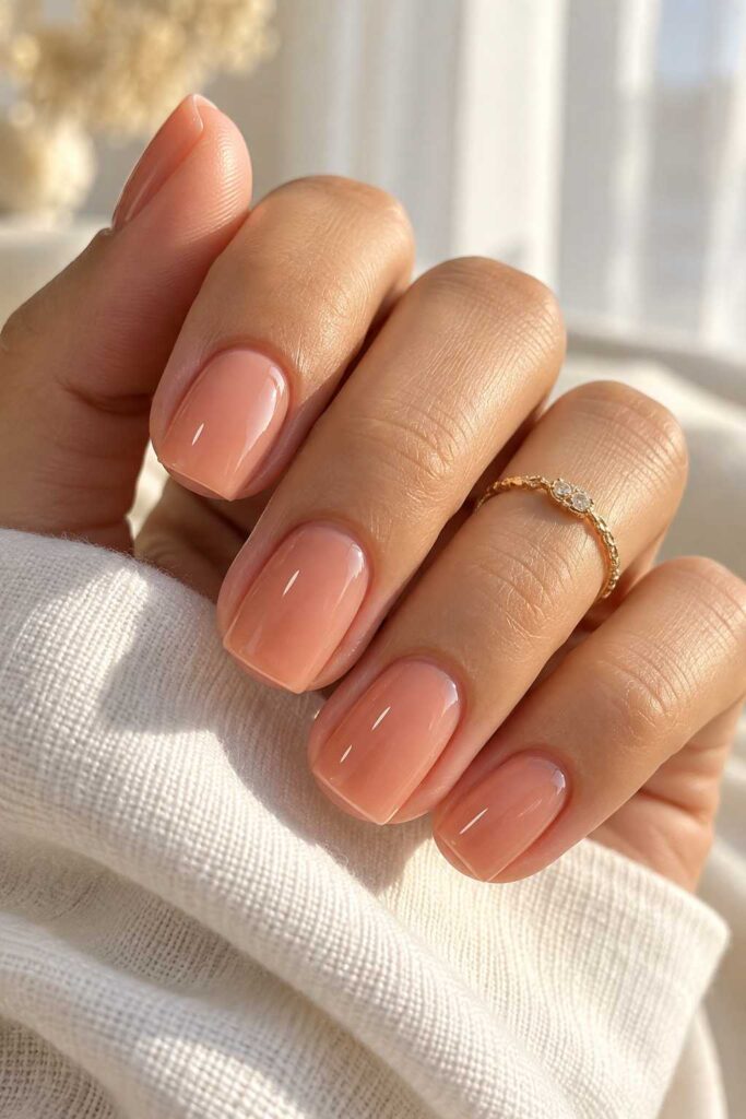 Peachy Nude Nails