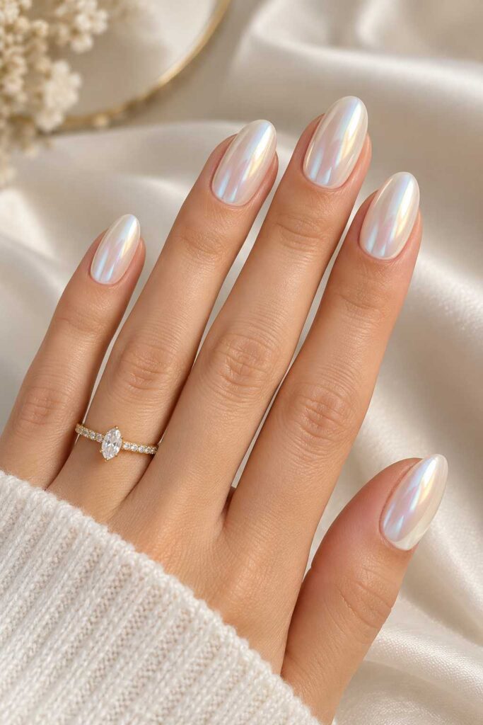 Pearl White Nails