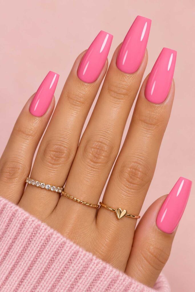 Pink Coffin Nails