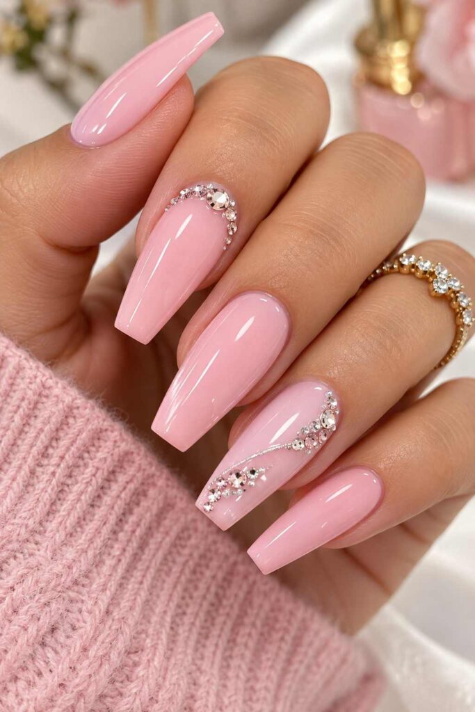 Pink Coffin Nails