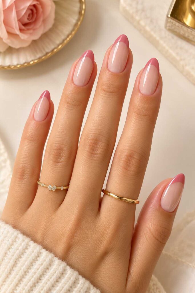 Pink French Tip Nails