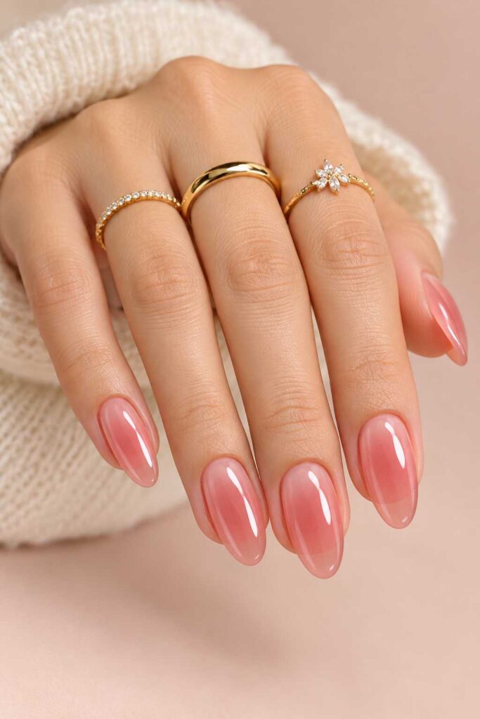 Pink Jelly Gel Nails