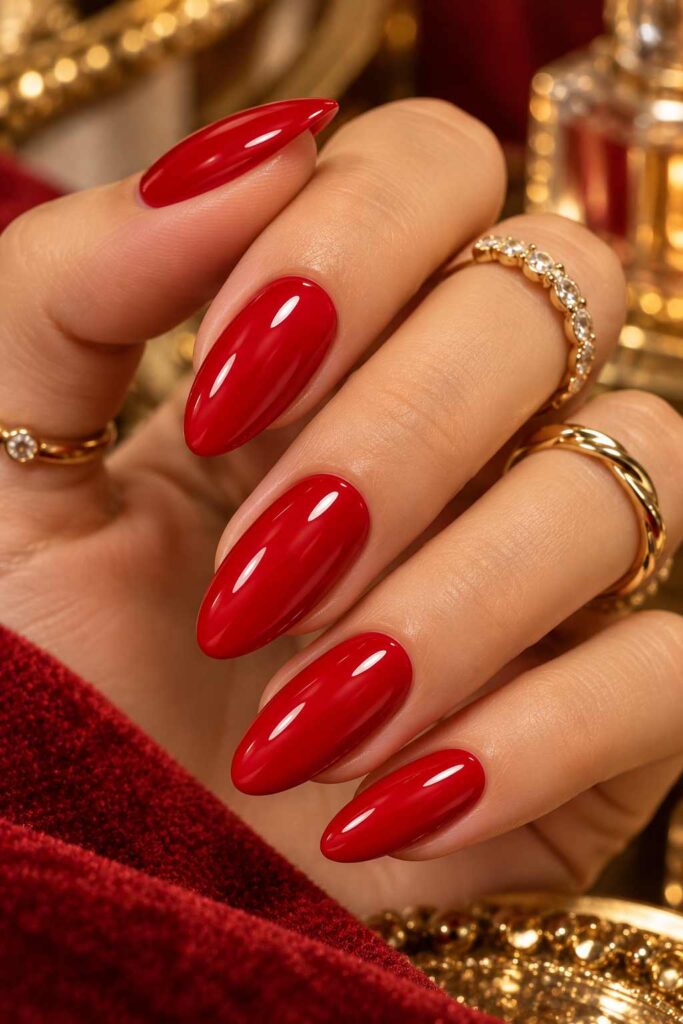 Red Almond Nails