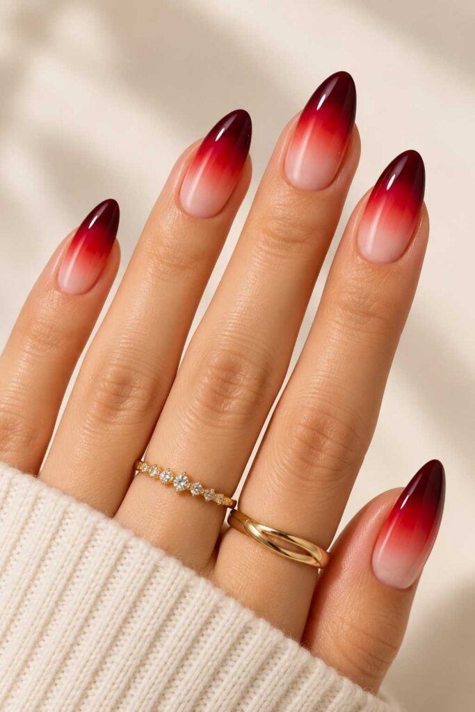 Red Ombre Nails