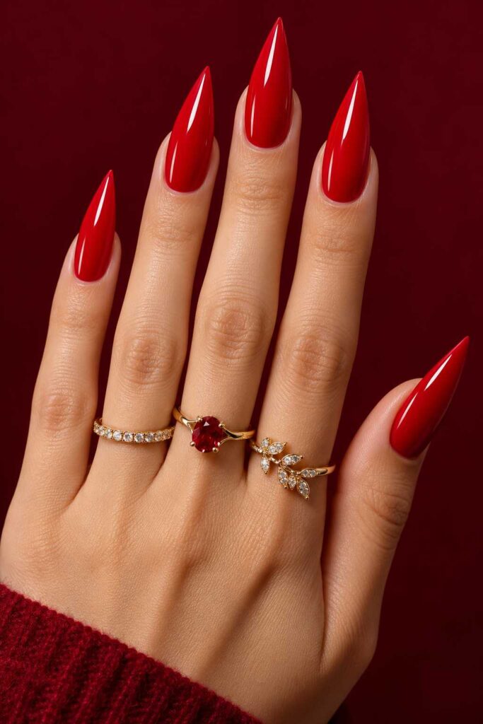 Red Stiletto Nails