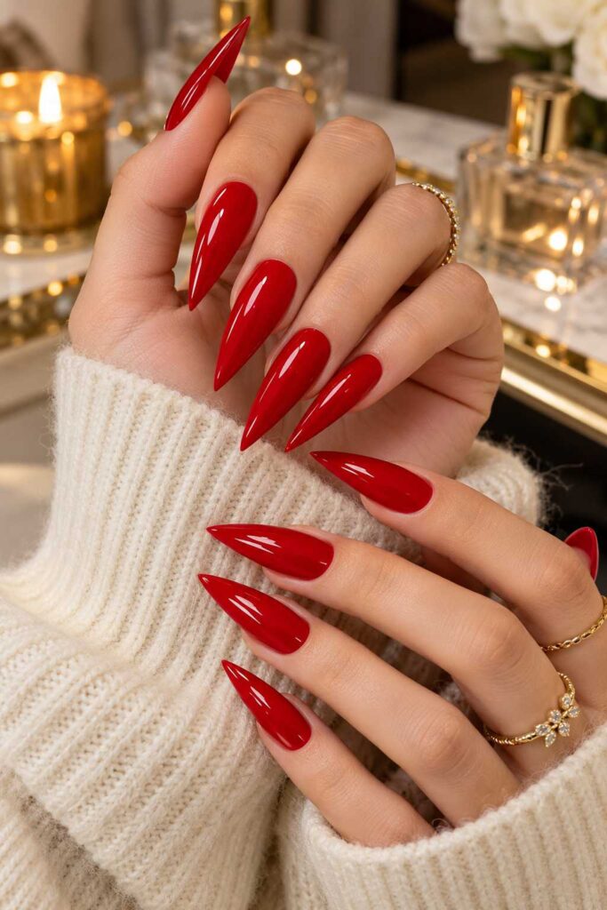 Red Stiletto Nails